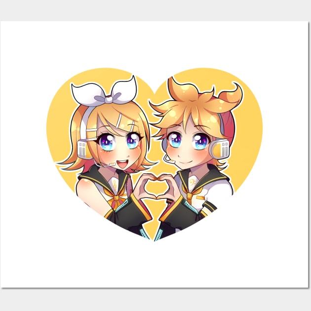 VOCALOID - Kagamine Rin and Len Heart Wall Art by Nadi-chan16